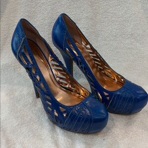 BCBGeneration Blue Cutout Heels